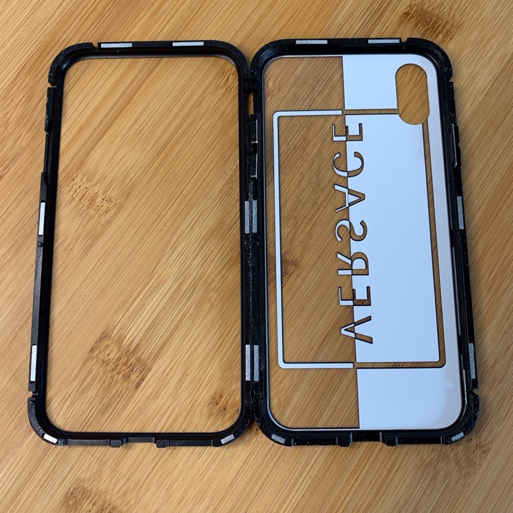 Versace Glossy Black Phone Cover - Picture 2 of 5